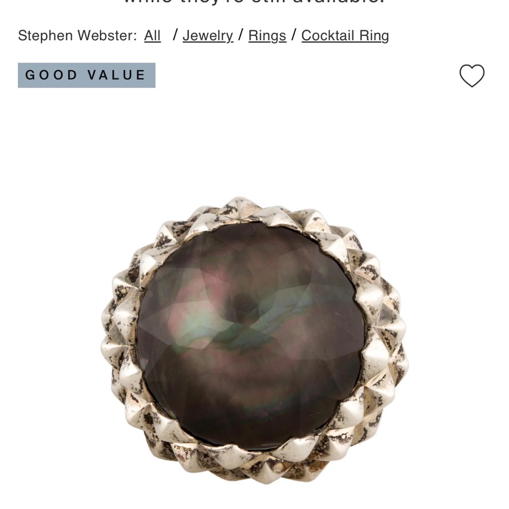 Elegant Silver Statement Ring Stephen Webster - Picture 5 of 7